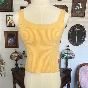 Abercrombie & Fitch Mustard Ribbed Tank Top